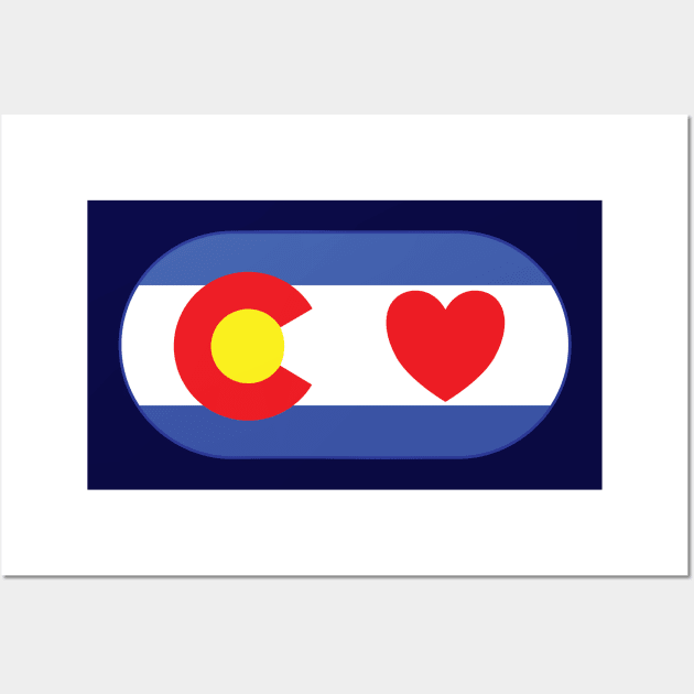 Colorado flag with heart design Wall Art by NikkiPhotographyArt